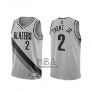 Camiseta Portland Trail Blazers Gary Trent Jr. NO 2 Earned 2020-21 Gris